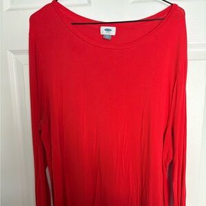 Old Navy Bright Red Long Sleeve Tee